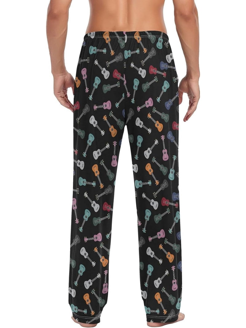 HPINK-T Ukulele Guitar Men's Pajama Pants Motorcycle Motocross