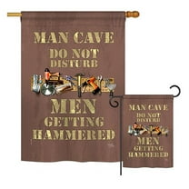 Breeze Decor BD-EX-H-115121-IP-BO-D-US18-SB H115121-BO Man Cave Men Getting Hammered Inspirational Expression Impressions Decorative Vertical 28 x 40 in. Double Sided House Flag
