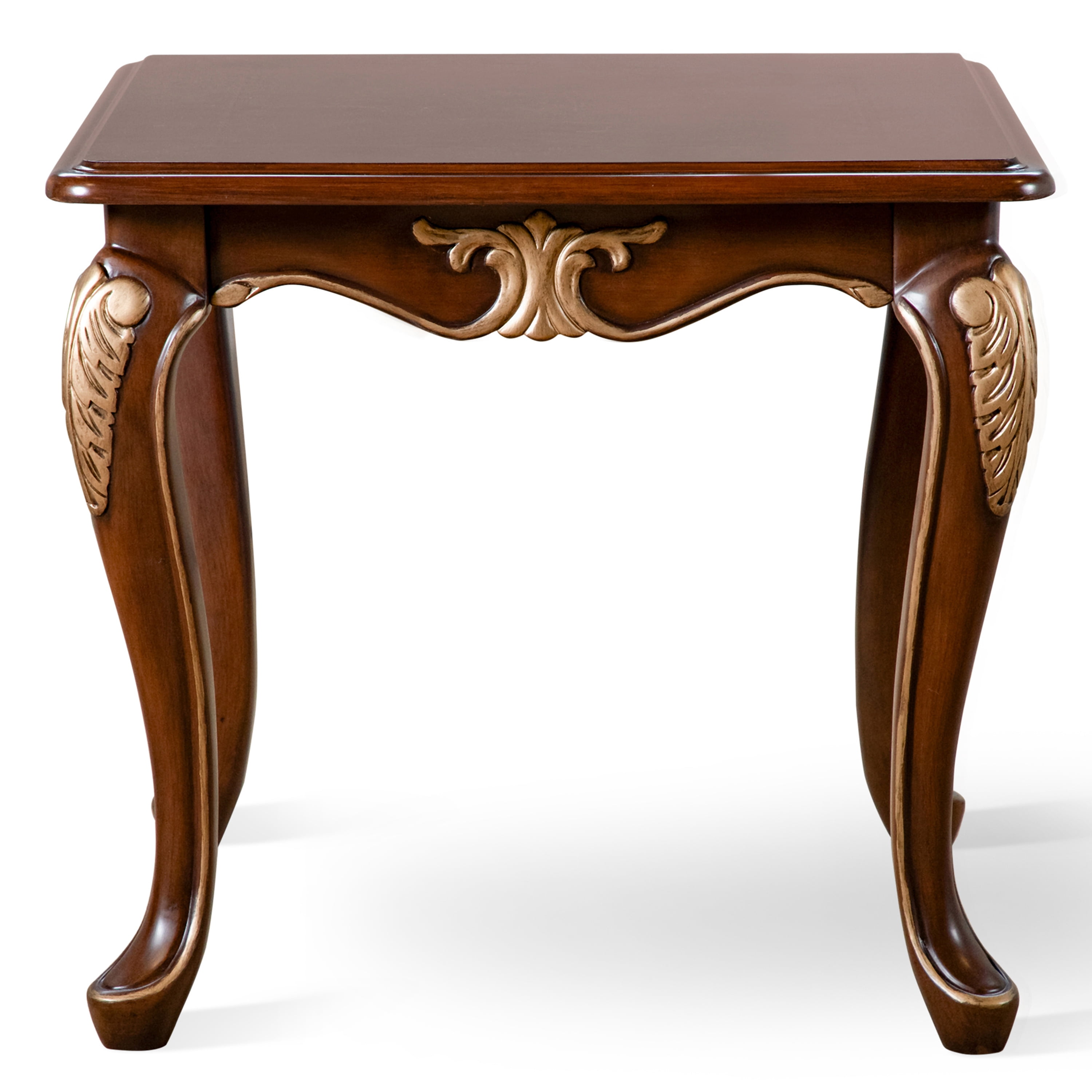 Furniture of America Garien Traditional Solid Wood End Table, Cherry