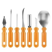 Angle View: 7 Pieces Durable and Strong Pottery Clay Tool Halloween Pumpkin Carving Knife Set Spatula Carving Tool Cutting Pumpkin Kitchen Carving
