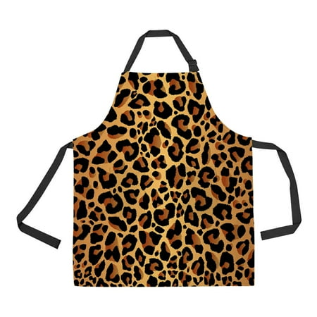 

ABPHQTO Leopard Pattern Apron Home Kitchen Apron with Pockets