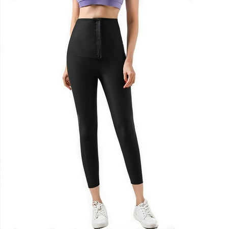 

Mackneog Women Sweating Elastic Waist Trainer Tummy Control Fitness Leggings Pants XL Black Gift on Clearance