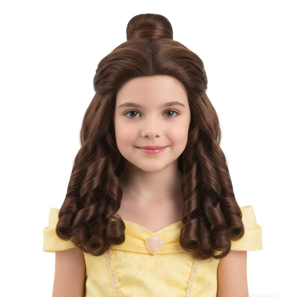 Peluca HORTYZON Marrón Larga y Rizada para Niñas, Princesa para Cosplay