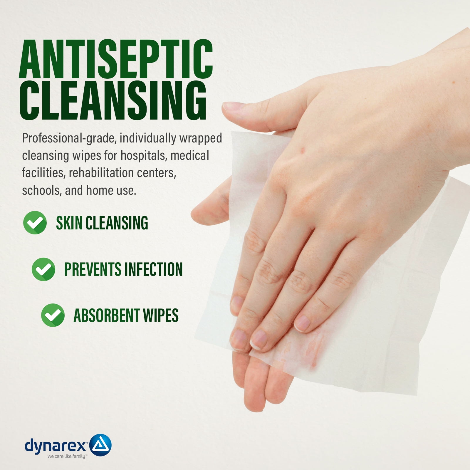 Dynarex Castile Soap Towelettes - Professional-Grade Wet Wipes Individually Wrapped for Hospital, School, Home - No Alcohol Gentle Formula with Coconut Oil-Based Soap, Size 5" x 7", 1000 Wipes Total