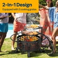 thumbnail image 6 of SPECSTAR 36" Outdoor Firepit and 2-Grill, with Removable Cooking Swivel BBQ Grill for Backyard Bonfire Patio, 6 of 7