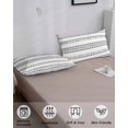 thumbnail image 3 of White Boho Geometric California King Pillow Case - Microfiber Bed Throw Pillow Covers, Abstract Art Dots Striped Decorative Lumbar Pillow Cover with Envelope Closure for Sofa/Travel 20"x40", 3 of 6