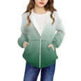 thumbnail image 5 of SELONE Hooded Jackets for Girls with Pockets Hooded Lightweight Zipper Gradient Long Sleeve Cute Clothes Green 4 Years, 5 of 8