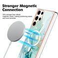 thumbnail image 2 of TECH CIRCLE Strong Magnetic Samsung Galaxy S22 Ultra Case, Compatible with MagSafe Military Grade Drop Protection Colorful Marble Slim Phone Cover for Galaxy S22 Ultra 6.8" 2022,Green Marble, 2 of 6