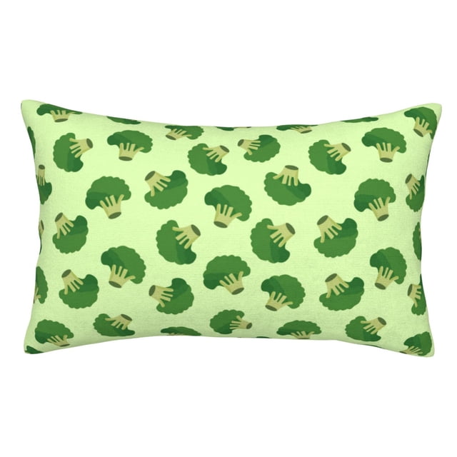 Fotbe Broccoli Vegetables Funda de Almohada Decorativa Estilo Occidental, Lujo en Algodón, Fundas para Almohadas King, Cojín Estampado para Decoración del Hogar-20"x30"