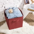 thumbnail image 3 of EZOWare Set of 4 Foldable Fabric Basket Bins, 13"x15"x13" Collapsible Storage Organizer Cube with Handle for Clothes Nursery Toys - Rooibos Tea, 3 of 4