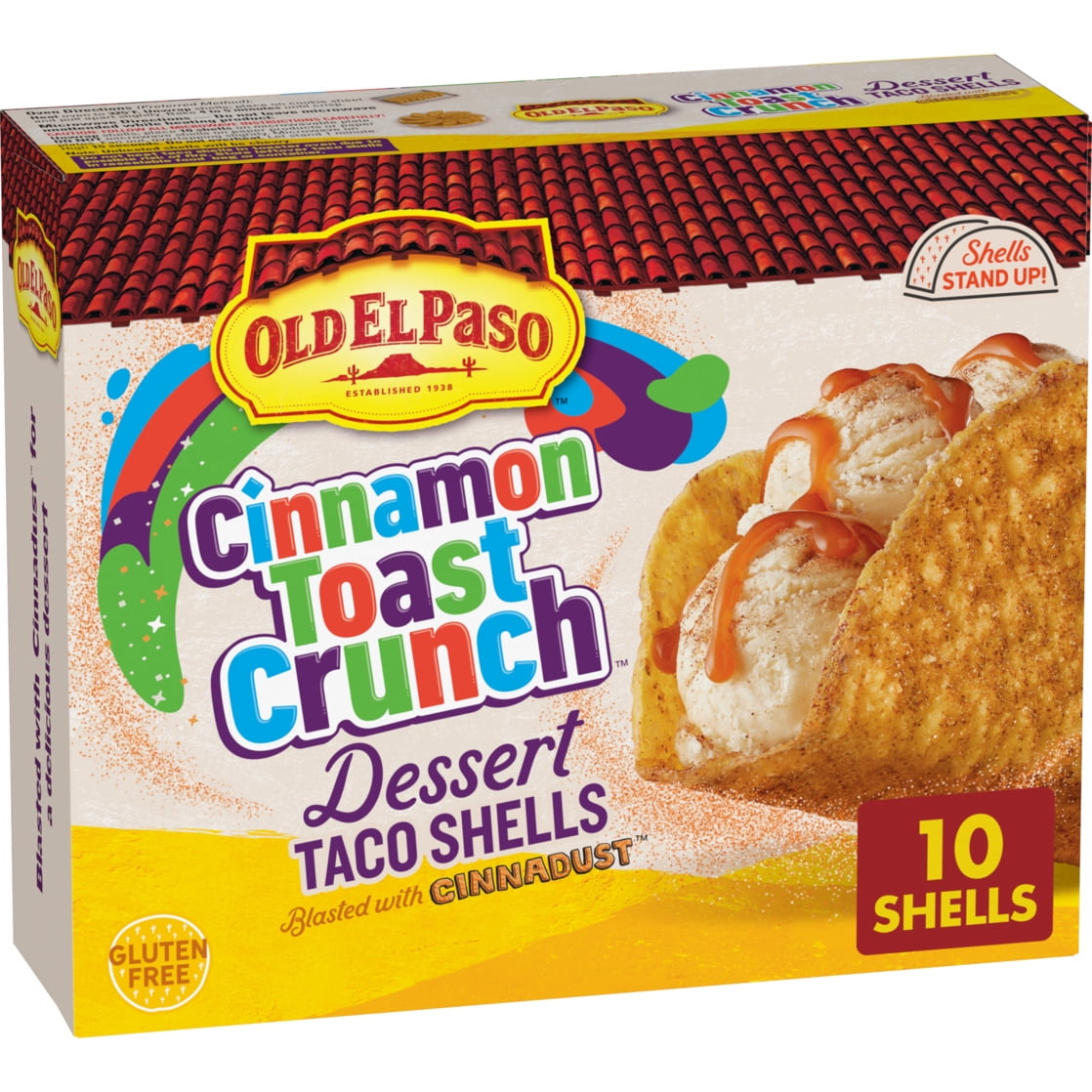 (6 pack) Old El Paso Stand 'N Stuff Cinnamon Toast Crunch Dessert Taco Shells, 10 Ct, 5.4 oz