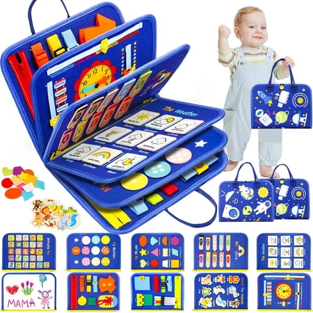 Montessori Busy Board Toys for Toddler 1 2 3 Year Old - Boys Girls Christmas Birthday Gifts Educational Learning Toy for Preschoolers 2-4