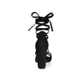 thumbnail image 3 of BLISSFUL STEP Women's Sandals Lace Up Chunky Heel Open Toe Crisscross Ankle Wrap Dress Heels Black 9, 3 of 7