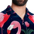 thumbnail image 5 of Flamingo Tropical Rainforest Men's Short Sleeve Poplin Shirt with Spread Collar Tops, Casual Printed Button Down, Summer Beach Shirt for Men - Unisex, Stylish Men's Shirts, 5 of 6