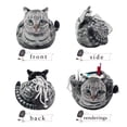 thumbnail image 3 of Bolsa de maquillaje Openhahaha con cordón gris atigrado con forma de gato, 3 of 9
