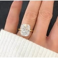 thumbnail image 4 of Silver Solitaire Ring 4Ct Cushion Cut Lab-Created Diamond Women's Engagement Ring 14K Yellow Gold Plated, 4 of 5
