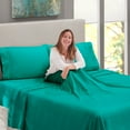 thumbnail image 6 of Clara Clark, Queen Size, Bed Sheets Set, Luxury Bedding Sheets Set, 4-Piece Bed Set, Teal, 6 of 7