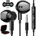 thumbnail image 1 of Auriculares con cable ASKUBSKU de 3,5 mm con micrófono para Samsung, color negro, 1 of 7