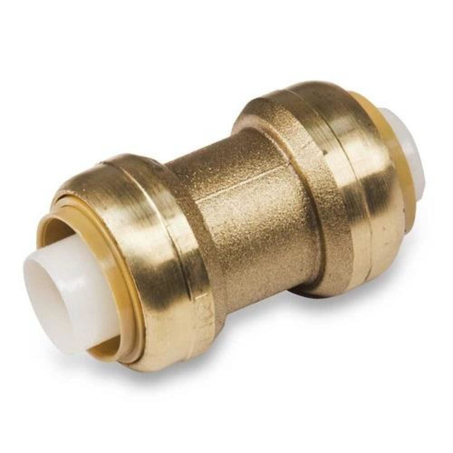 1/2" x 3/8" Sharkbite Style Push-Fit Lead-Free Brass Reducing Coupling Fitting 