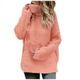 thumbnail image 1 of Qertyioot Chandails Surdimensionnés pour Femmes Col Roulé Mode Chandail à Manches Longues Pull, 1 of 3