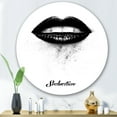 thumbnail image 2 of Designart 'Monochrome Black Female Lips' Modern Circle Metal Wall Art 29x29 - Disc of 29, 2 of 5