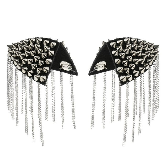 Milaget 1 Paire de Rivets Chaîne à Franges Épaulettes badges -B