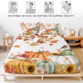 thumbnail image 5 of Twin Sze Fitted Sheet Set - Fall Pumpkins 2 Piece Bedding Sets 16" Deep Pocket Fitted Sheet with 1 Pillowcase, Thanksgiving Maple Branch Country Florals Brushed Microfiber Hotel Luxury Bed Sheets, 5 of 9
