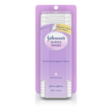 - Johnson’s Baby Safety Ear Swabs Made with Non-Bleached Cotton, 185 ct