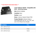 thumbnail image 2 of Lower Undercar Shield - Compatible with 2013 - 2018 Ford Fusion 2014 2015 2016 2017, 2 of 2