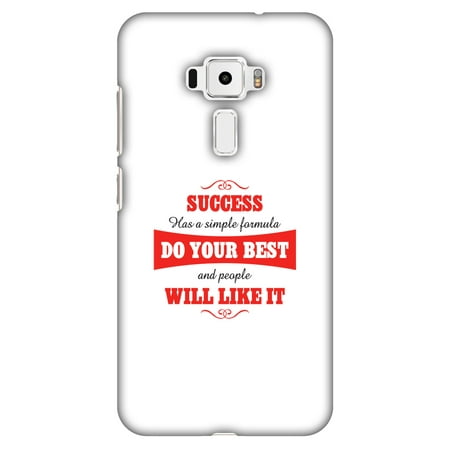 Asus ZenFone 3 ZE520KL Case - Success Do Your Best, Hard Plastic Back Cover. Slim Profile Cute Printed Designer Snap on Case with Screen Cleaning