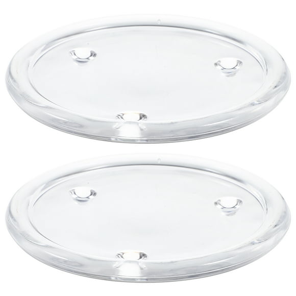 2 bandejas redondas de vidrio para velas aromáticas, ideales para banquetes y cenas.