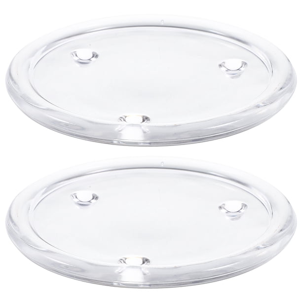 2 bandejas redondas de vidrio para velas aromáticas, ideales para banquetes y cenas.