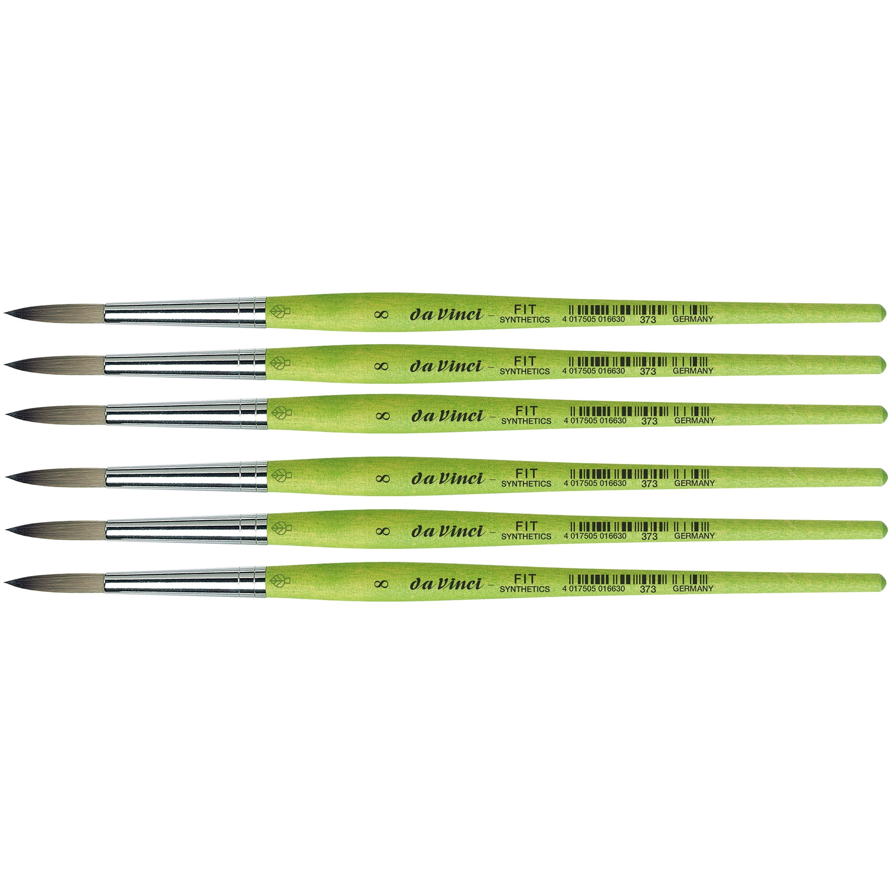 da Vinci FIT Synthetics Student Brush, Synthetic, Acrylic & Tempera, Round, Series 373, Size 8, Pack of 6