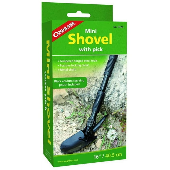 Coghlan's Folding Mini Shovel with Pick - Foldable Metal Tool - 16 in, Multicolor