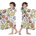 thumbnail image 4 of Baseball Football Pattern Hooded Bath Towel，60"x35" for Ages 3 To 12 Kids, Quick Dry Lightweight Soft Microfiber Hood Beach Towel Cover Up for Kids, 4 of 7