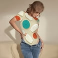 thumbnail image 3 of Saiise Motif Vintage Jeu de Quilles Combinaison à Manches Courtes pour Femmes Col Rond Pyjama Justaucorps Extensible avec Fermeture à Pression-Grand, 3 of 7