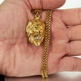 thumbnail image 2 of Fashion Cool 18K Gold Tone Men's Lion Stainless Steel Pendant Chain Necklace, 2 of 5