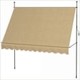 thumbnail image 2 of Patio Awning | 118" Manual Retractable Non-Screw UV Shade, For Porch Deck Window Door, Beige | Aluminum | Brown, 2 of 11