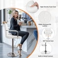 thumbnail image 5 of PU Adjustable Swivel Bar Stool with Armrest and Back, Counter Height, White, 5 of 9