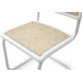 thumbnail image 7 of Maklaine Mid-Century Metal & Rattan Dining Chair in White/Natural (Set of 2), 7 of 7