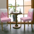thumbnail image 3 of Chair Covers for Dining Room Set of 4,Christmas Pink Xmas Tree Forest Stretch Seat Protector Removable Washable Chairs Slipcovers for Kitchen Banquet Wedding Hotel,Golden Winter Snowflakes White, 3 of 6