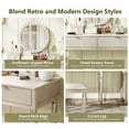 thumbnail image 5 of AENKYO Vanity Table with Stool & Adjustable Mirror, Vintage Modern Solid Wood Makeup Desk with 4-Drawer, Champagne, 5 of 12