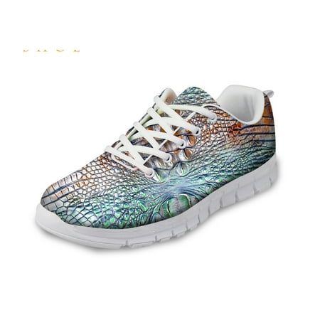 

Summer Casual Lace-up Shoes for Women Ladies Flats Sneakers Snakeskin Printing Shoes Breathable Footwear