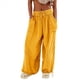 thumbnail image 2 of Pantalones Holgados Informales de Algodón para Mujer, de Pierna , con Costuras de Cordón y Bolsillos. Amarillo M, 2 of 6