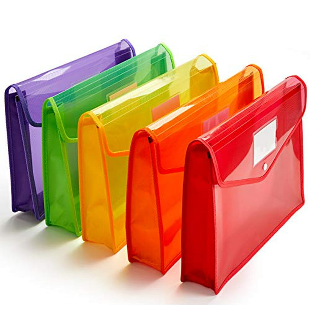 FANWU Plastic File Folder Poly Envelope Expanding File Wallet Document