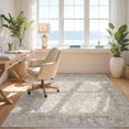thumbnail image 3 of Design&I 9'x12' Washable Area Rug Beige Throw Faded Centerpiece Traditional Botanical Frame Vintage for Great Room, Large Living Giant Skid-Resistant, 3 of 7