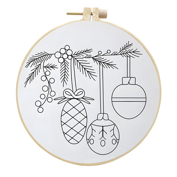 Kit Práctica Puntada Bordado Navidad Con Patrón E Instrucciones para Principiantes Aro Hilos Colores Y Agujas Suministros