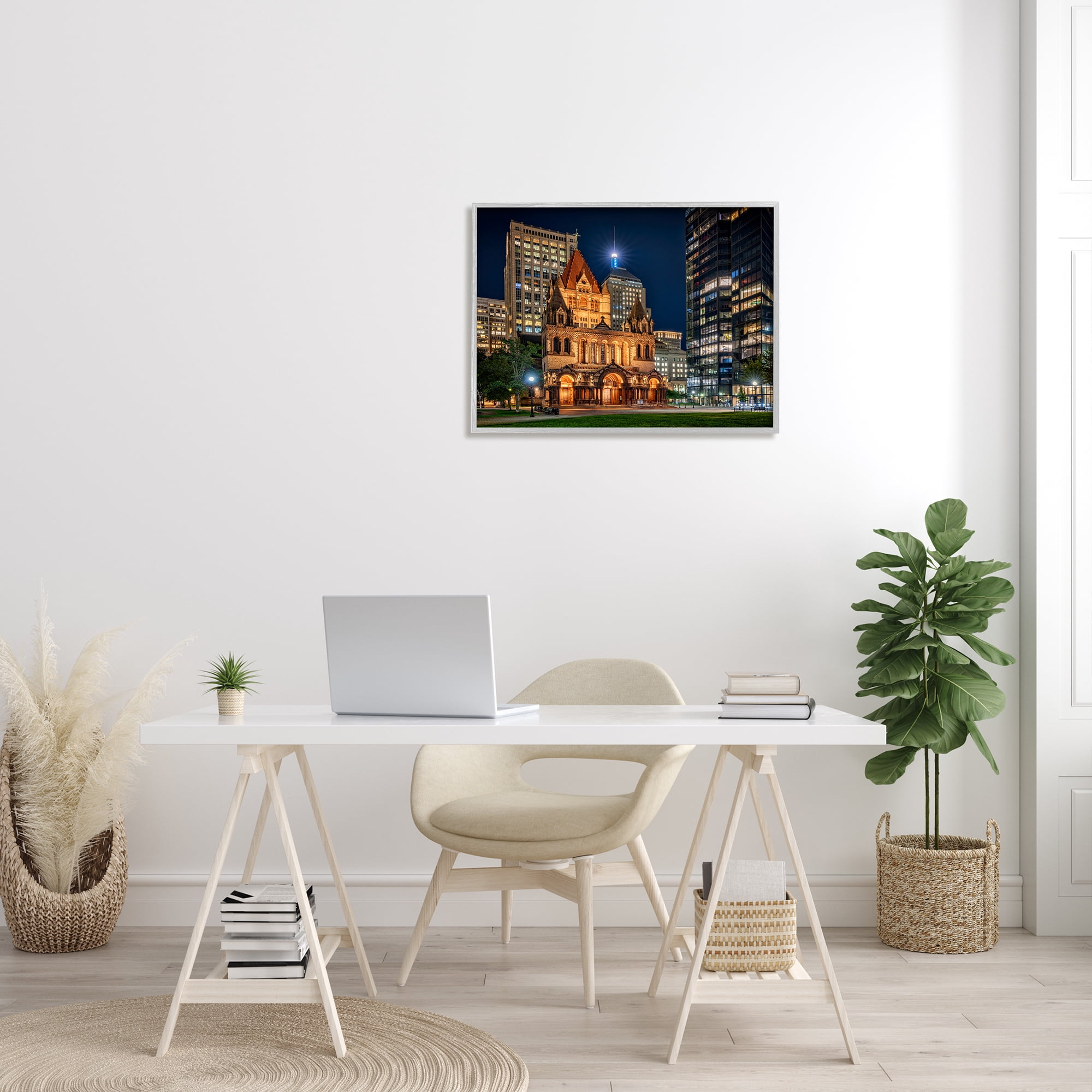 Stupell Urban Cityscape Architecture Buildings Landscape Photography Gray Framed Art Print Wall Art