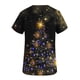 thumbnail image 4 of Blusa de Manga Corta, Cuello en V Impresión de Bolsillo Superior, Moda de la Mujer Casual Poliéster Blusa de Spandex, 4 of 5