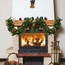 sruoe Artificial Christmas Garland Unlit, Christmas Decorate, Faux Garlands Christmas, Fake Greenery Garlands, Hanging Garland, Vine Garland for Door Stair Fireplace Indoor Tabletop Decor